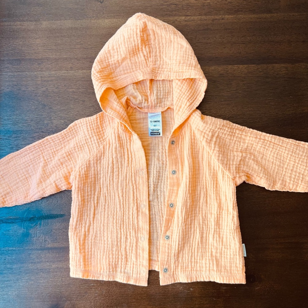 BONDS Vivid Orange Hooded Baby linen coverup - Picture 3 of 5